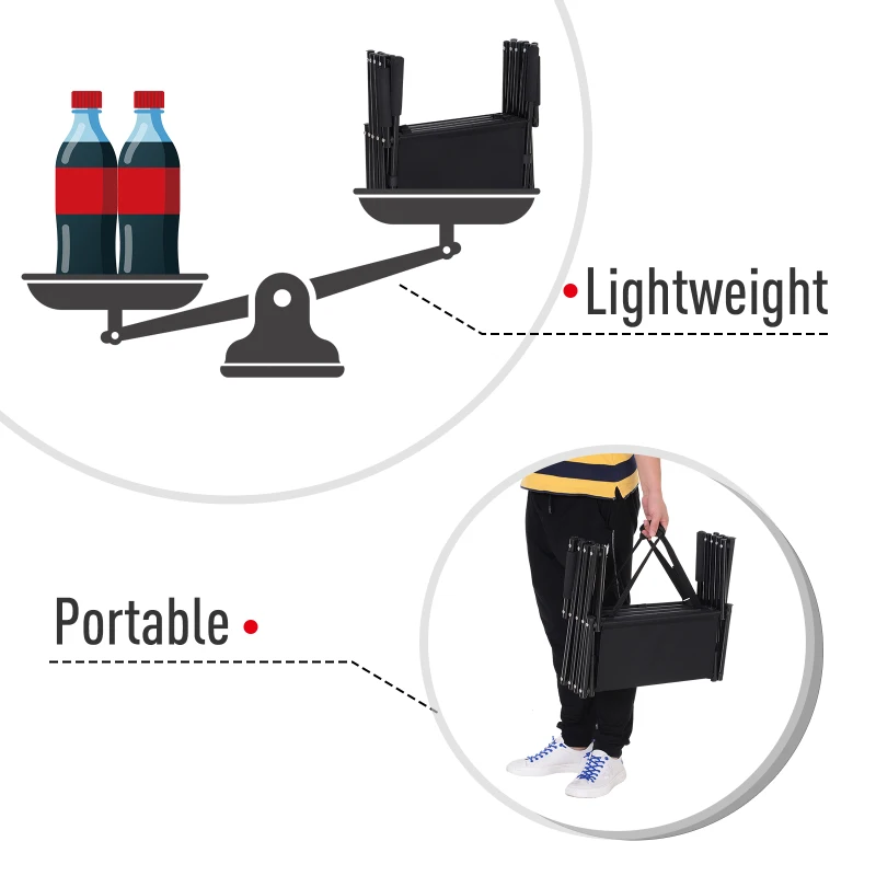 PawHut 30" 4-Step Metal Frame Oxford Fabric Folding Portable Pet Stairs for Dogs