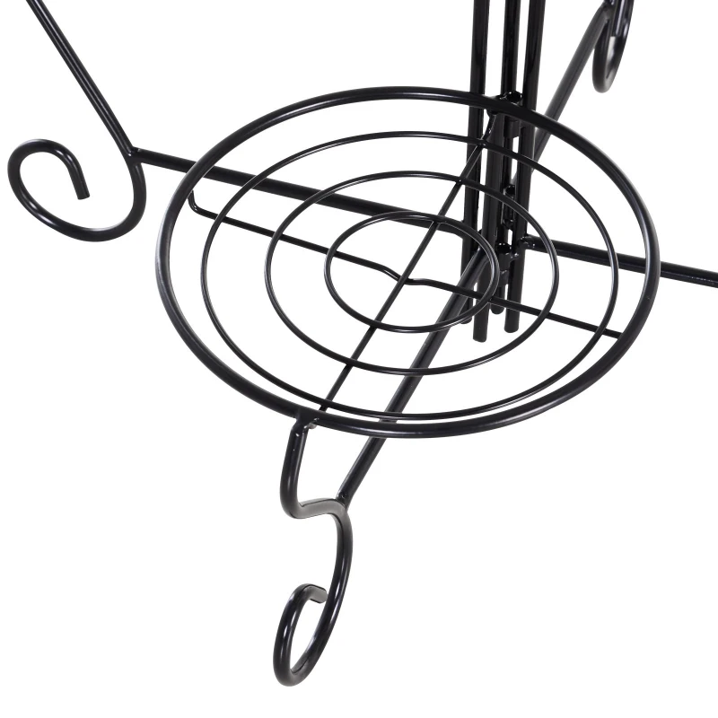 Outsunny 4-Tier Folding Flower Pot Stand Display Table for an Elegant Indoor/Outdoor Decorative Touch