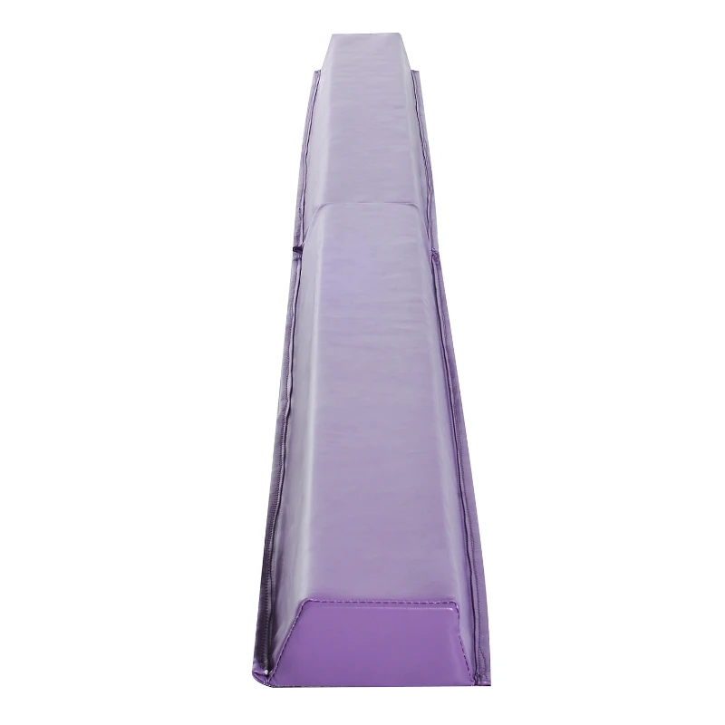 Soozier 8' Folding Stable PU Leather Gymnastics Floor Balance Beam - Purple