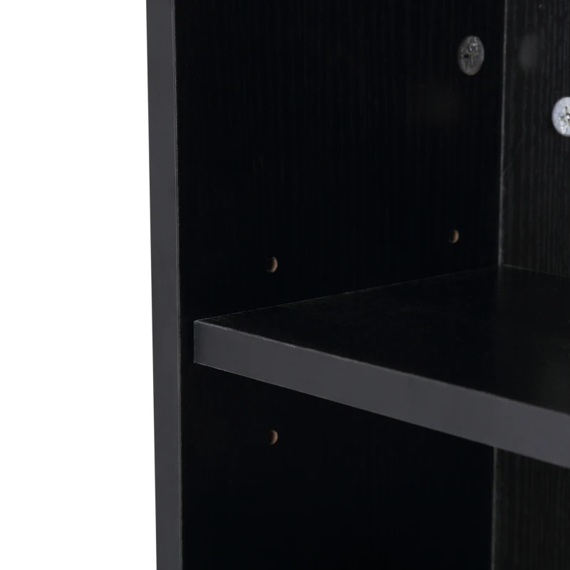 HomCom 40" Space Saving Modern Home Office Computer Desk Bookshelf Combo - Black