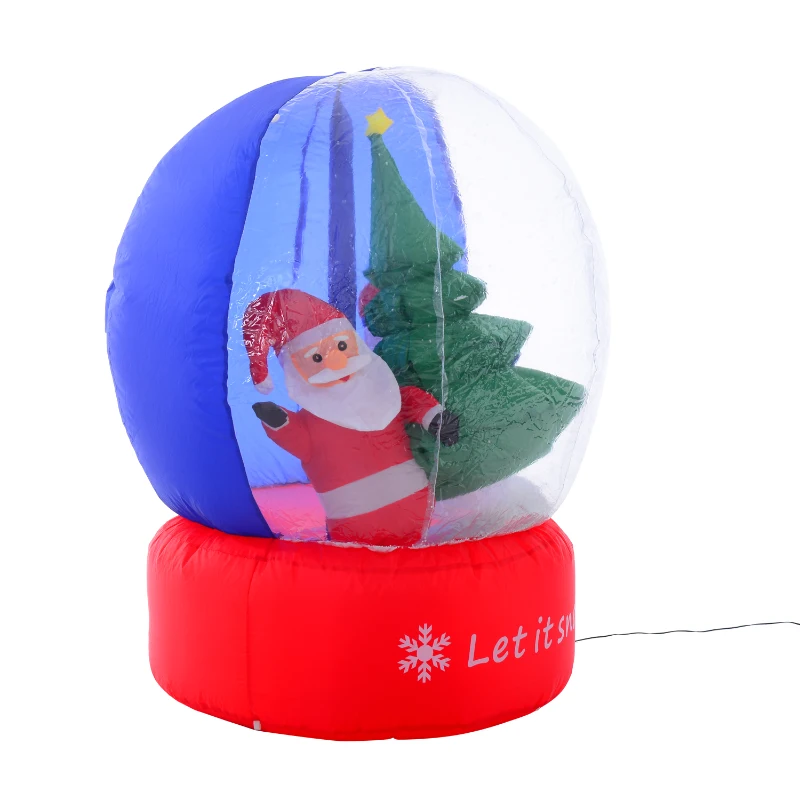 4' Inflatable LED Lit Christmas Snow Globe w/ Santa & Frosty - Lawn Yard Decoration