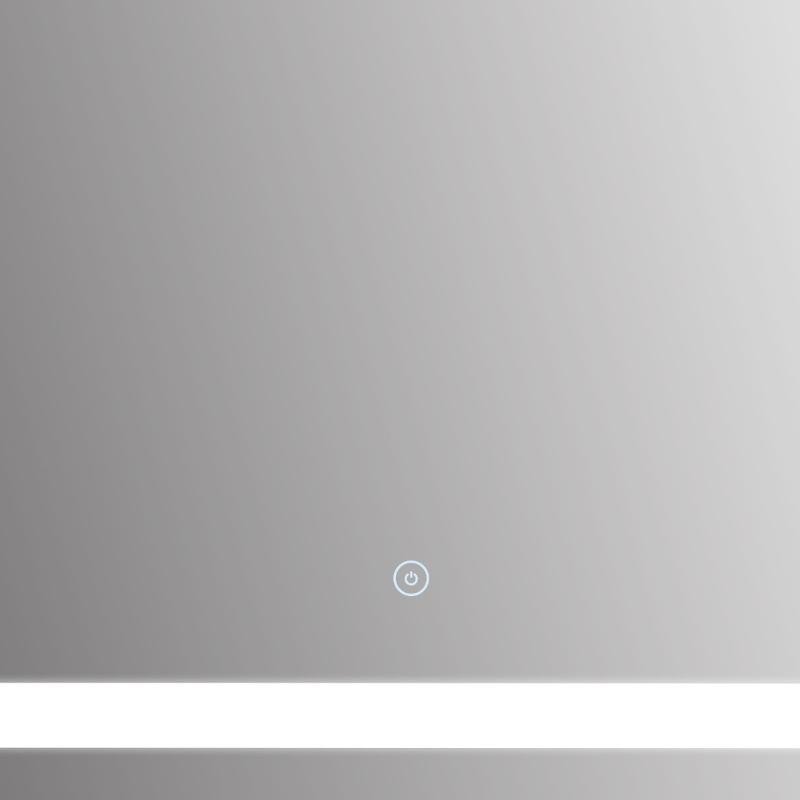 HomCom Touch Activated 2.5" Illuminated Bathroom Vertical Wall Mirror Outline LED Light - Silver