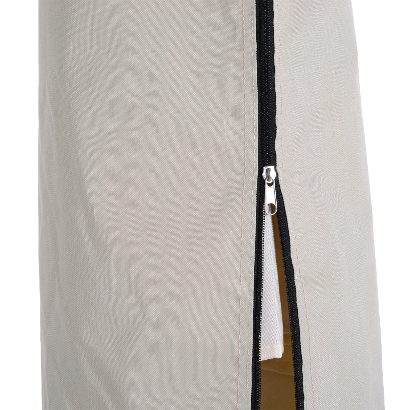 Outsunny Cantilever Patio Umbrella Cover, Outdoor Market Umbrella Protector with Zipper, Cord Lock, Beige and Coffee