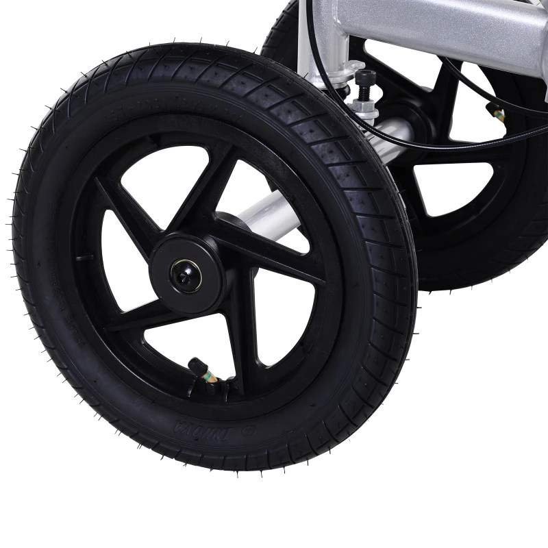 HOMCOM Knee Scooter with Basket Storage Walker Mobility During Medical Rehabilitation & Injury Folding for Transport - Silver