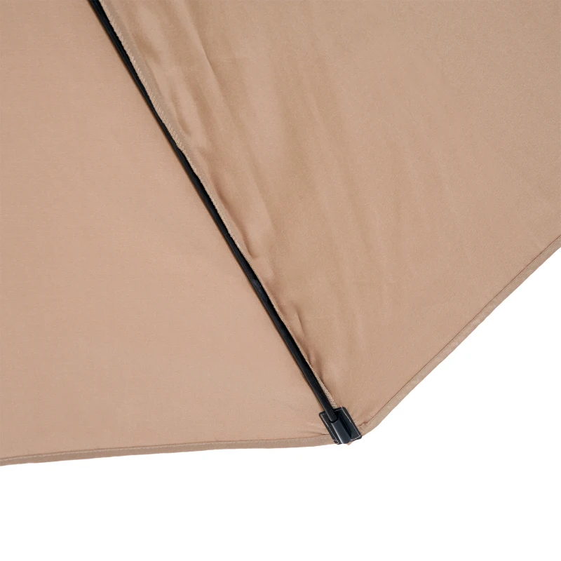 Outsunny 10’ Aluminum Outdoor Patio Umbrella with Tilt and Crank – Latte Brown