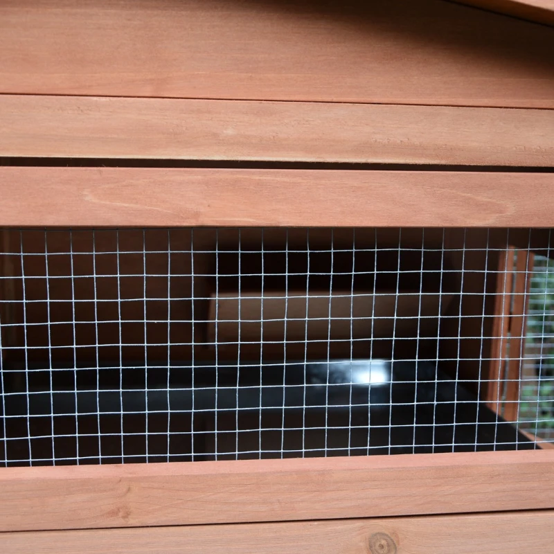 PawHut 62" Wooden Outdoor Rabbit Hutch with Detachable Run and Elevated Main House