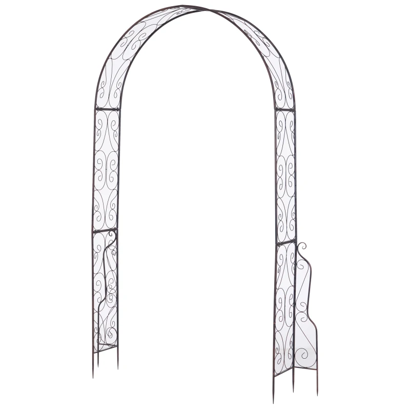 Outsunny 7.5' Metal Outdoor Garden Arch Arbor Trellis - Black Bronze