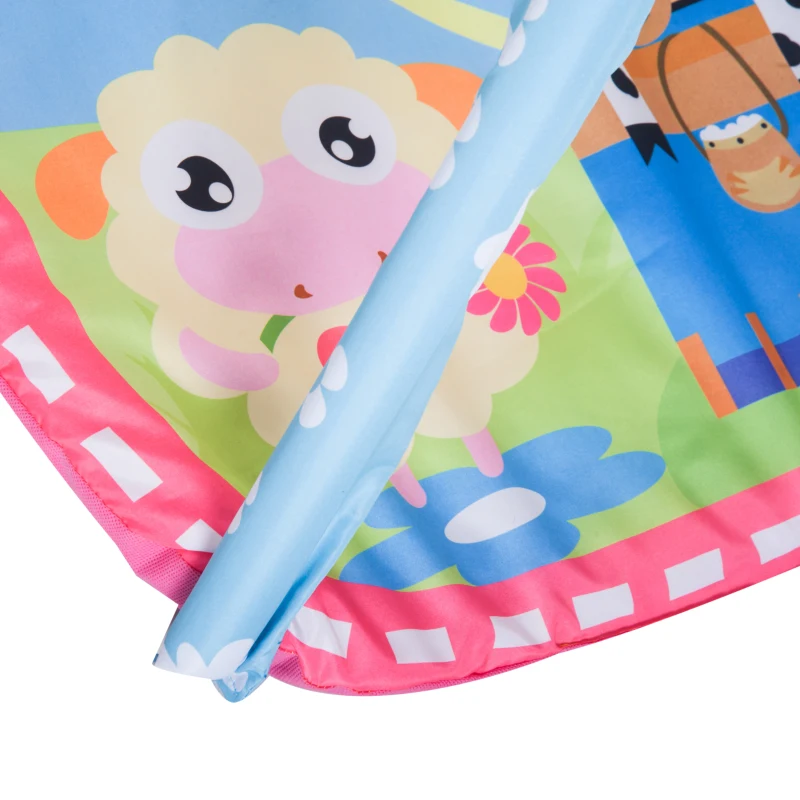 Qaba 36" x 26" Kids Baby Toddler Play Gym Activity Center Creeping Mat - Farm Animals