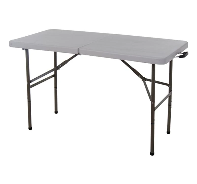 HomCom 4' Multipurpose Utility Center-Fold Folding Table w/ Carrying Handle - White Granite Top