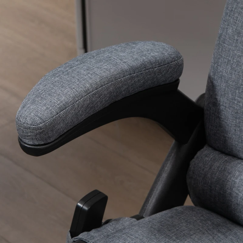 Vinsetto Adjustable Reclining Heating Massage Office Chair Linen Fabric - Grey