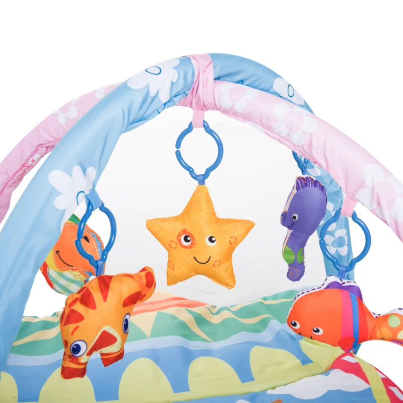 Qaba 36" x 26" Kids Baby Toddler Play Gym Activity Center Creeping Mat - Farm Animals