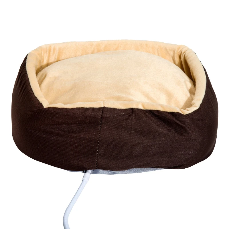 Pawhut 16" Indoor Electric Heated Round Dog Bed