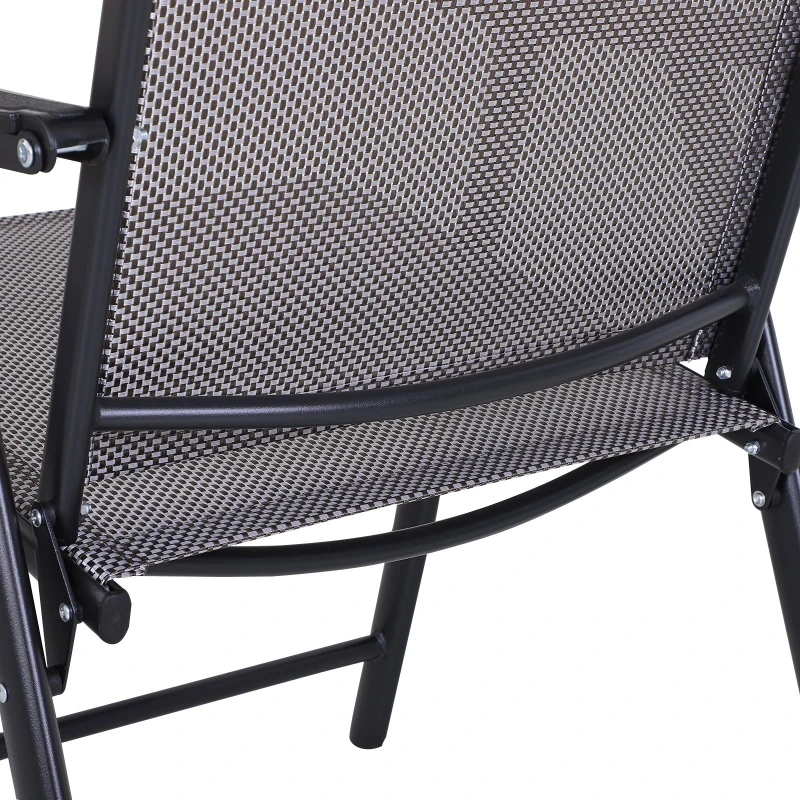 Outsunny 2-Piece Folding Sling Chair Set, Gray - Comfortable Patio Garden Furniture for Relaxation