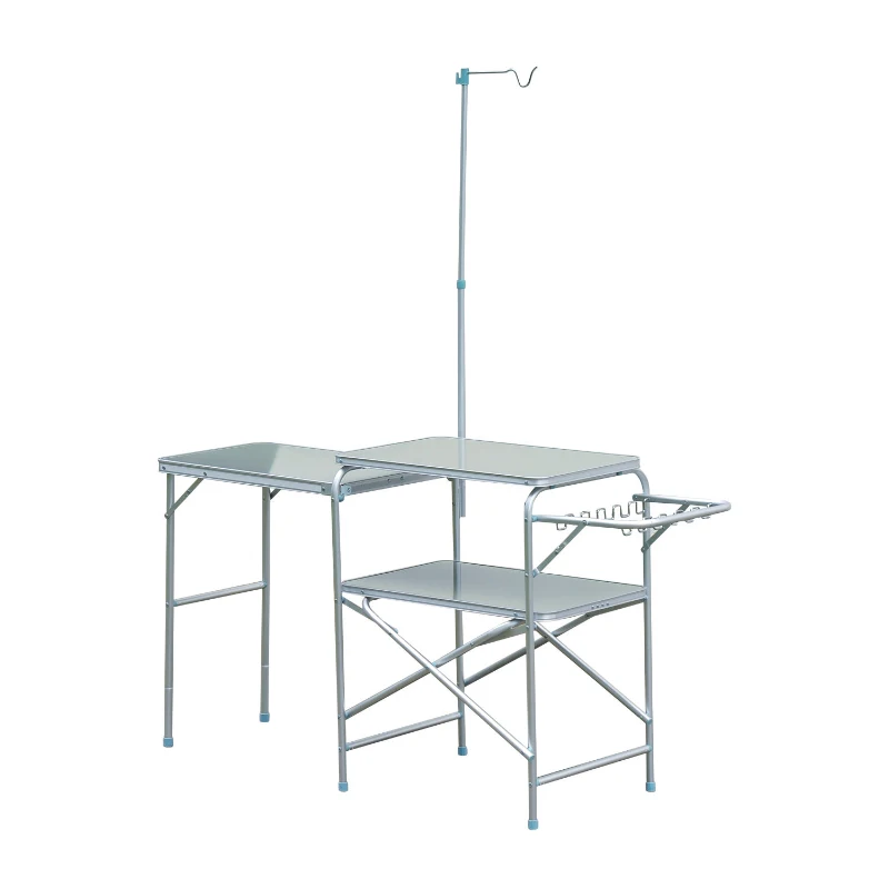 Outsunny 6' Portable Fold-Up Camp Kitchen - Silver