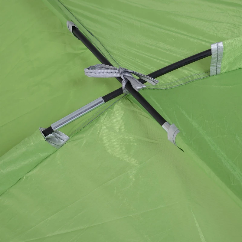 Outsunny Portable Automatic Pop Up Sun Protection Beach Tent Cabana with Door - Green