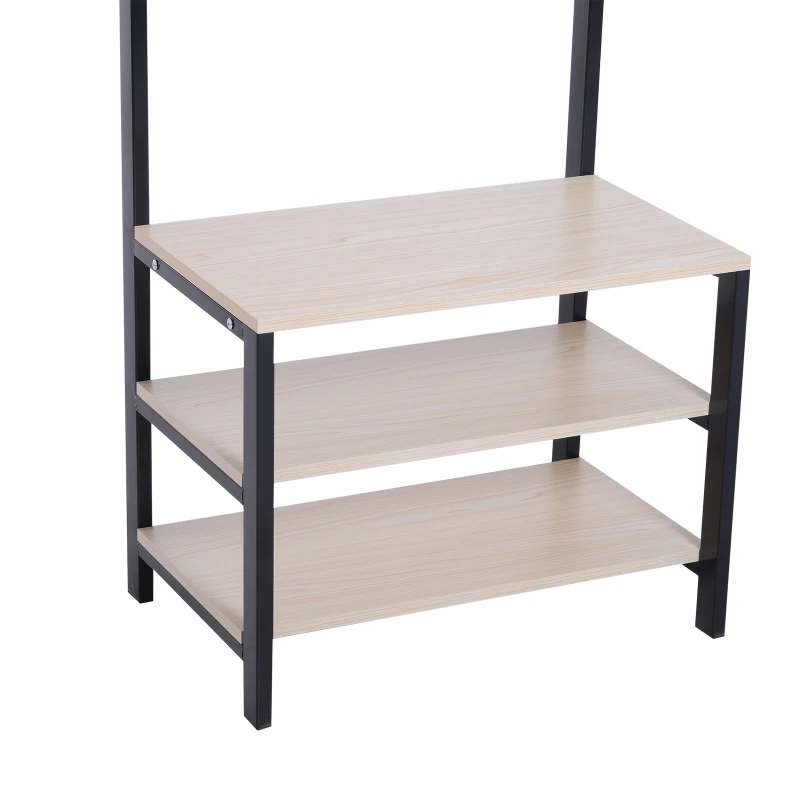 HomCom Entryway Hall Tree Coat Rack with Shoe Bench Storage