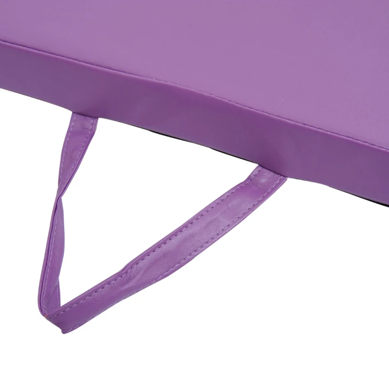 Soozier 6' x 4' x 2" PU Leather Folding Gymnastics / Martial Arts Mat - Purple