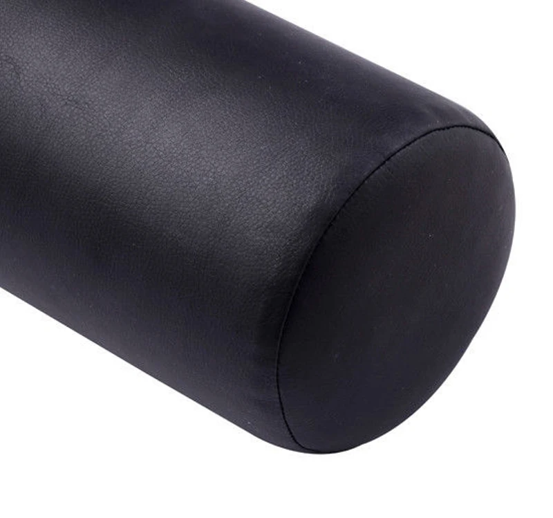 Soozier 25" Full Round Faux Leather Bolster Lumbar Support Massage Pillow - Black