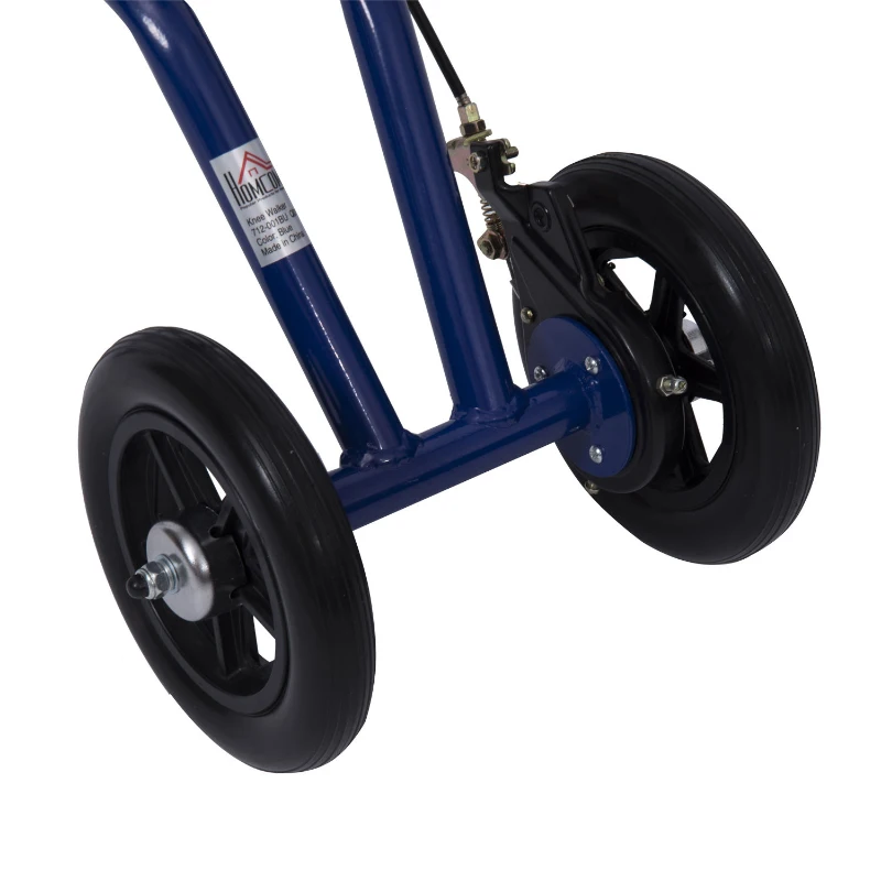 HomCom Steerable Knee Walker Scooter with Basket - Blue