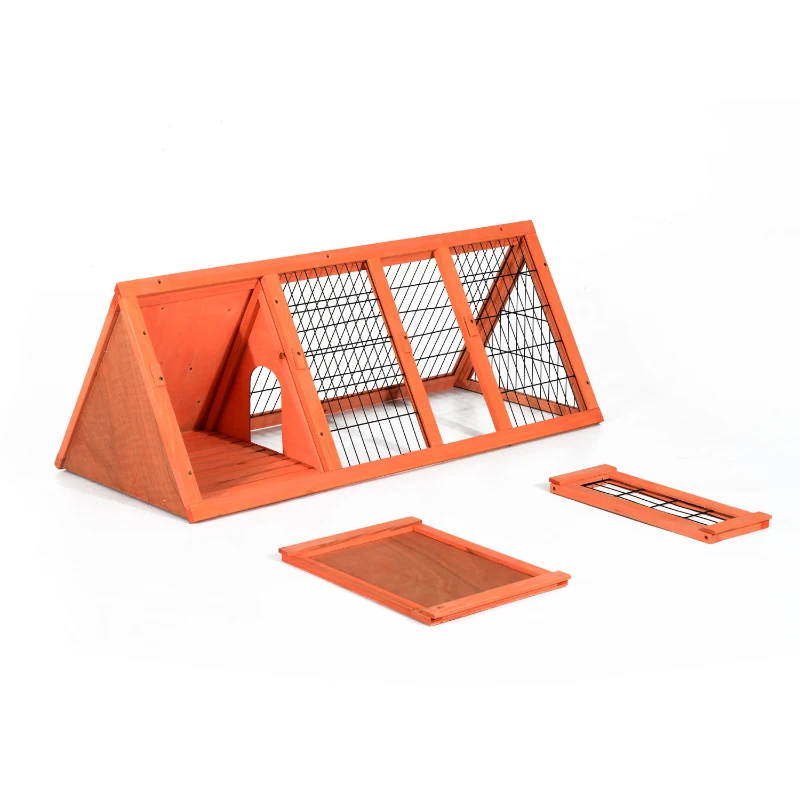 PawHut 47" Portable Waterproof Outdoor Wooden A-Frame Rabbit / Small Animal Hutch