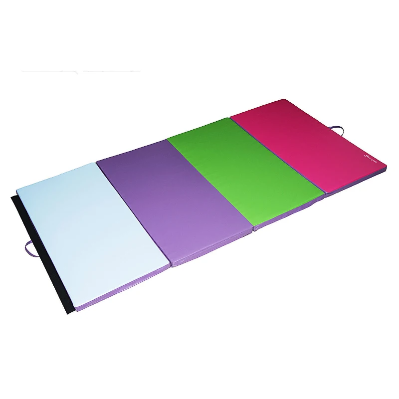 Soozier 6' x 4' x 2" PU Leather Folding Gymnastics / Martial Arts Mat - Pastels