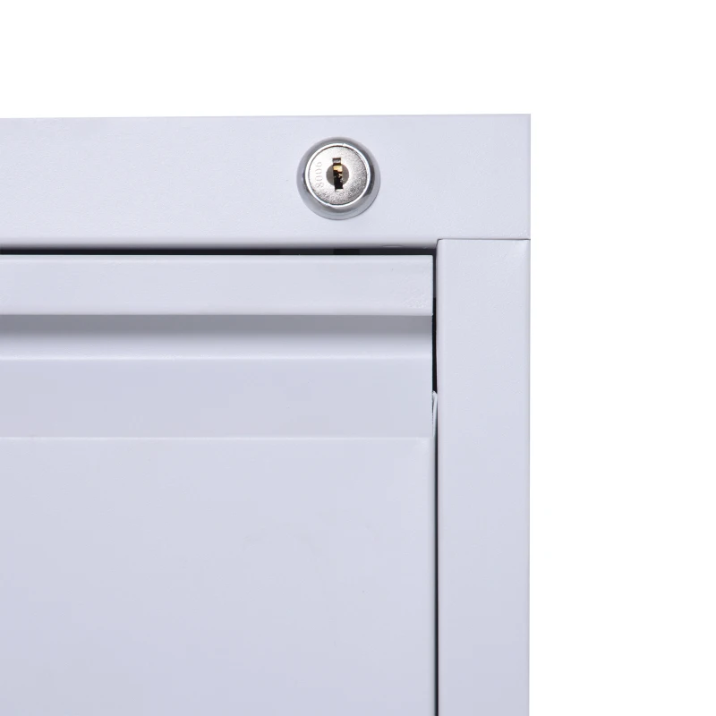 Vinsetto 28" Metal 2 Drawer Vertical Locking Office Filing Cabinet - White