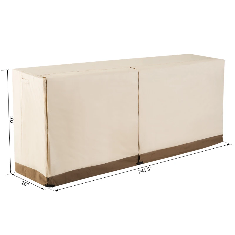 Outsunny 8.5' Outdoor Firewood Log Rack Cover - Beige / Coffee