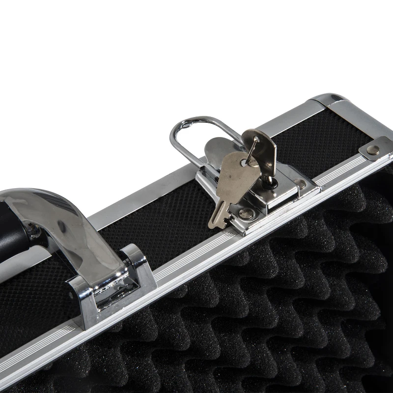 HomCom 18" Lockable Heavy Duty Pistol / Handgun Gun Safety Case - Black