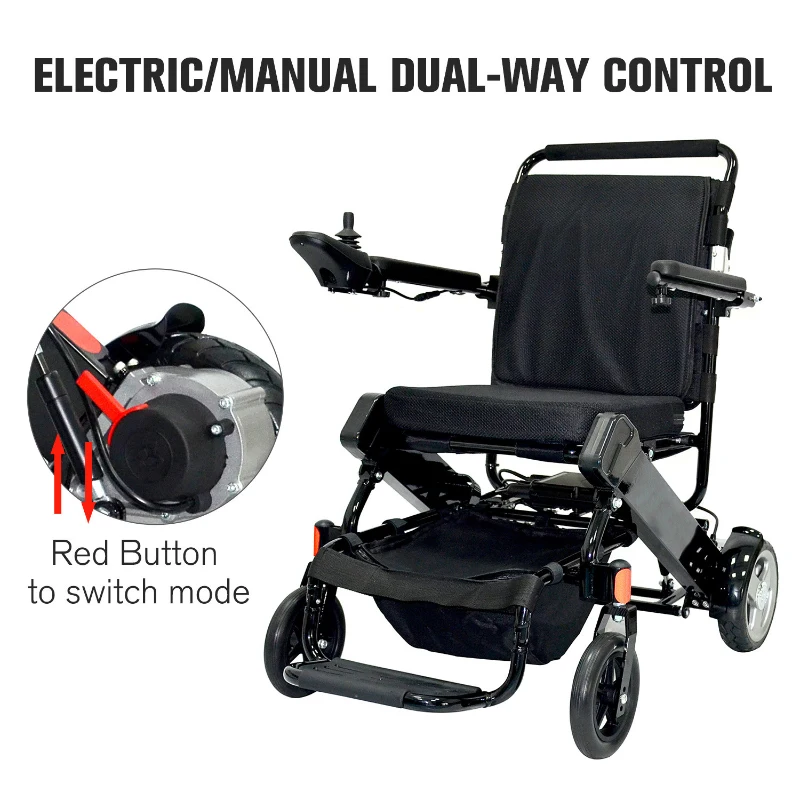 HomCom Lightweight Portable Folding Collapsible Electric Mobility Wheelchair