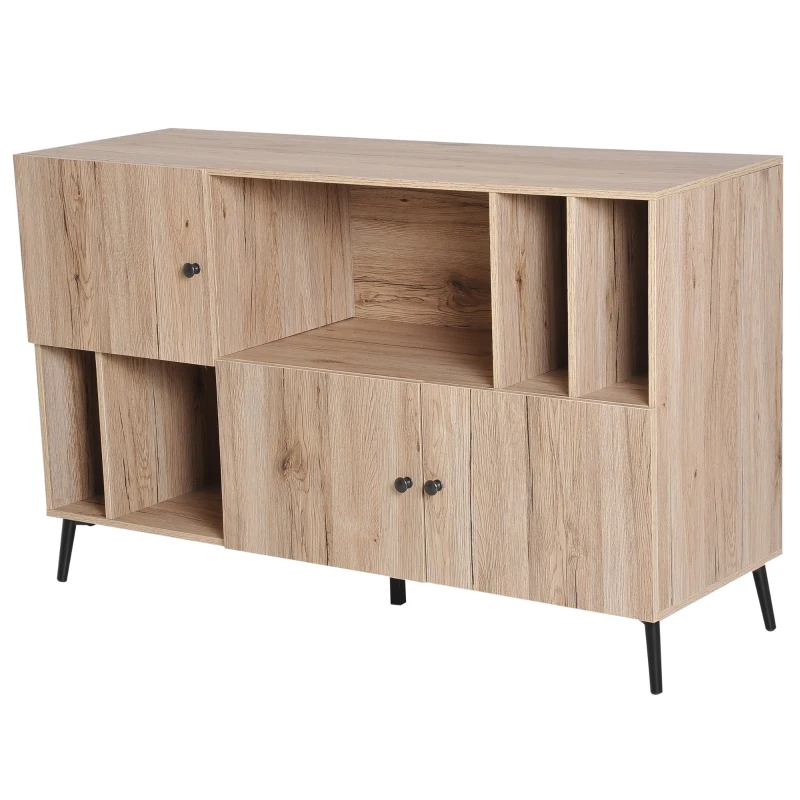 HomCom 47" Contemporary Sideboard Buffet Table Storage Cabinet - Oak