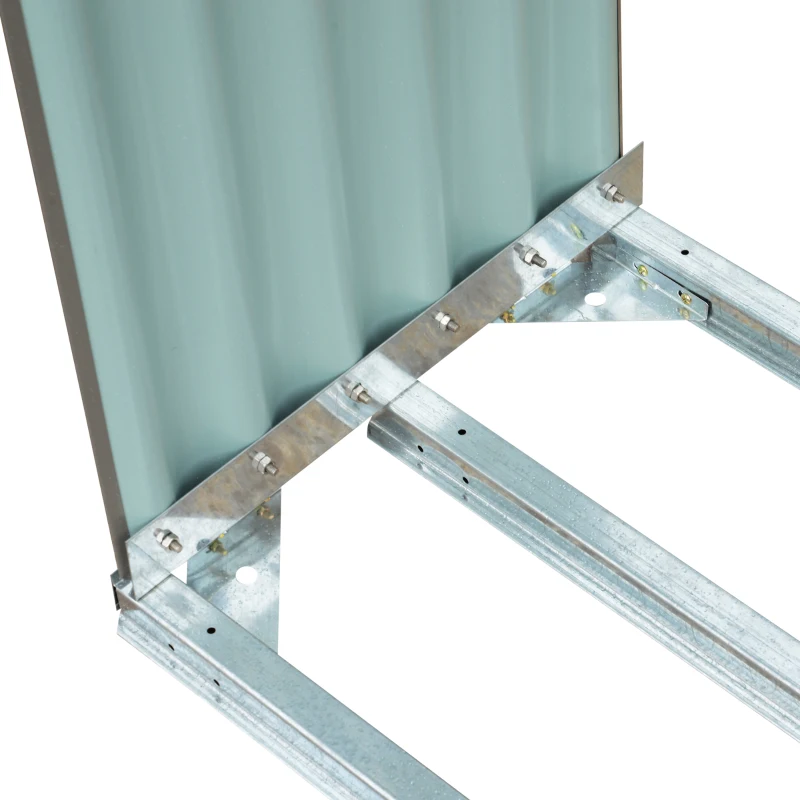 Outsunny 83" Steel Sturdy Firewood Covered Shed Storage Rack - Gray