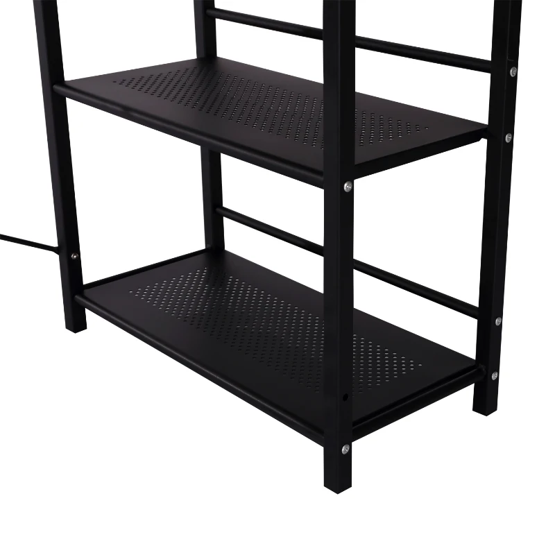 HomCom 50" Modern Office Desk With Storage Shelves Bookcase - Black