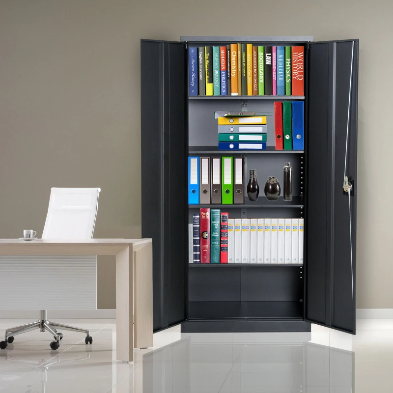 Vinsetto 72” Tall Steel Large Freestanding Commercial Warehouse Utility Storage Cabinet - Black