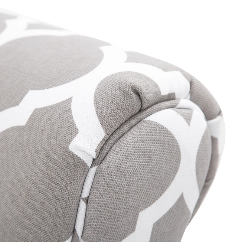 HomCom Designer Upholstered Ottoman Linen Covering Vanity Seat - Grey