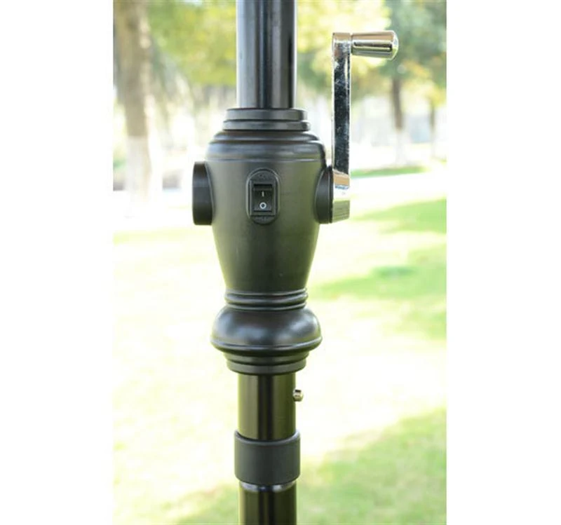 Outsunny 9' Outdoor Patio Umbrella w/ Tilt & Solar Powered LED Lights - Cream White