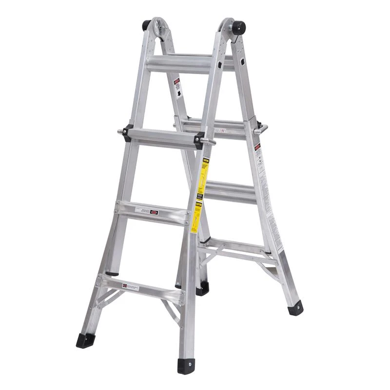HomCom 11' Adjustable Multi-Purpose Aluminum Folding Ladder