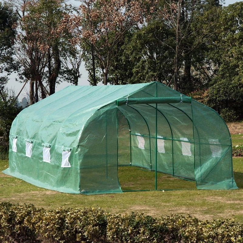 Outsunny 20’ x 10’ x 7’ Plastic Portable Outdoor Patio Walk-In Greenhouse Kit