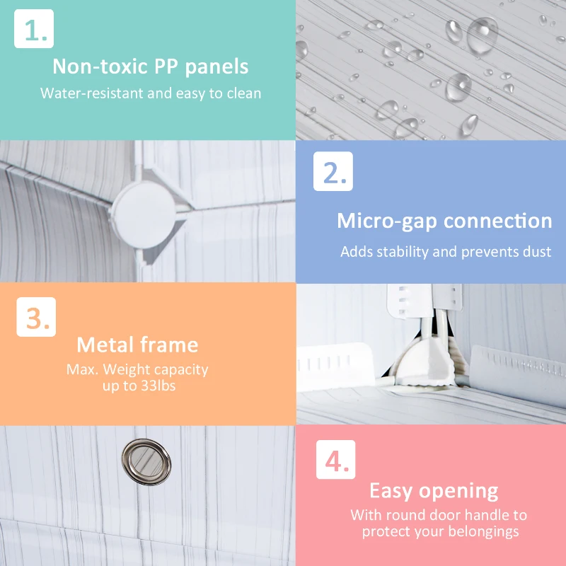 HomCom 5 Drawer Storage Cube Stackable Portable Wardrobe Cabinet with Doors