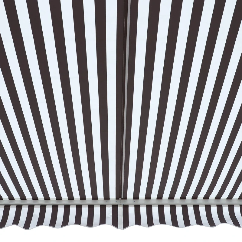 Outsunny 10' x 8' Retractable Sun Shade Patio/Window Awning that Opens Smooth & Quietly Reducing Heat in Your Home - White/Coffee