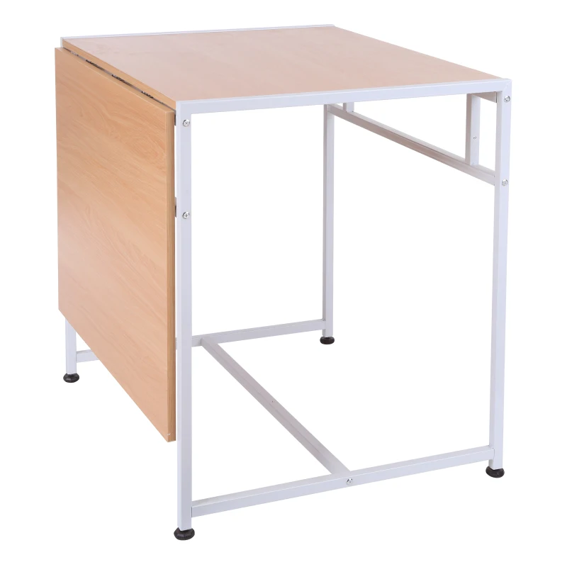 HomCom 47" Versatile Wood Top Drop Leaf Office Computer Desk Folding Side Table - White