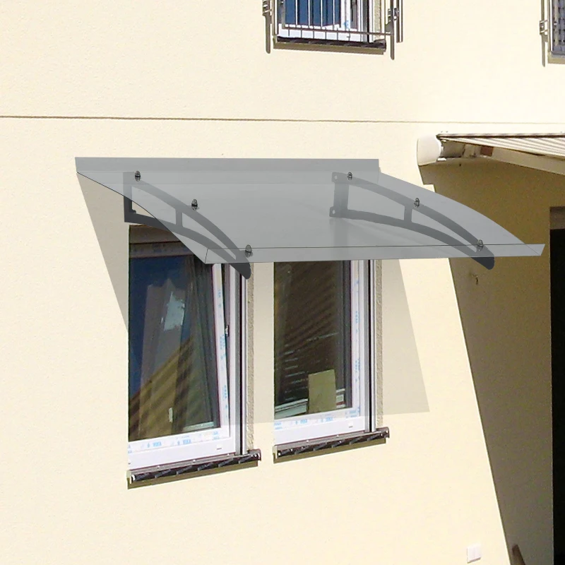 Outsunny 32" x 40" Acrylic Glass Front Door and Window Awning Canopy Kit - Clear