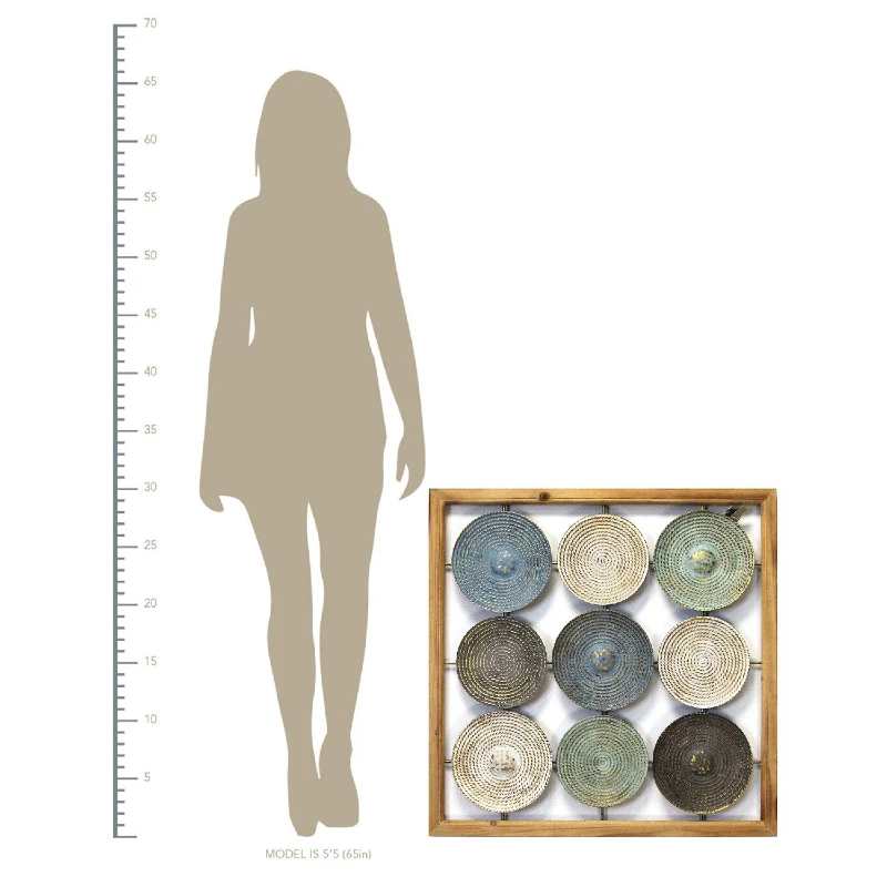 Stratton Wood Frame and Metal Plates Wall Art