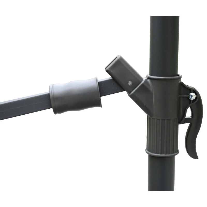 10' Cantilever Hanging Tilt Offset Patio Umbrella with UV & Water Safe Material & Cross Base (Weight Not Included), Red