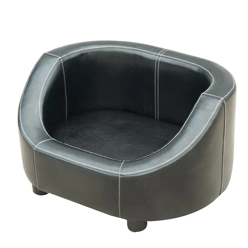 Pawhut Deluxe PU Leather Pet / Dog Sofa Bed - Black