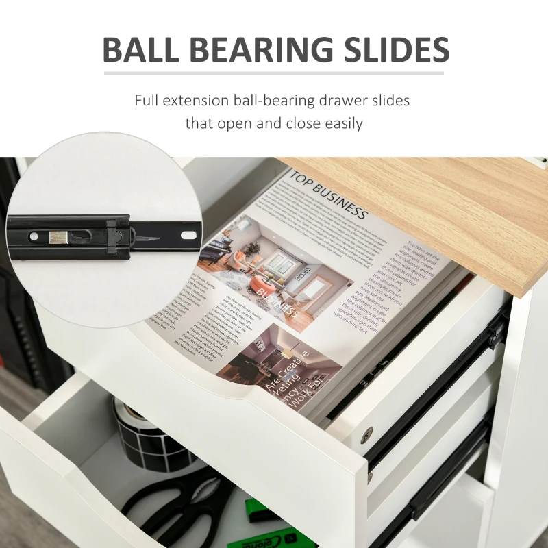 HomCom 3-Drawer Office Storage Supply Craft Organizer Home Furniture - White