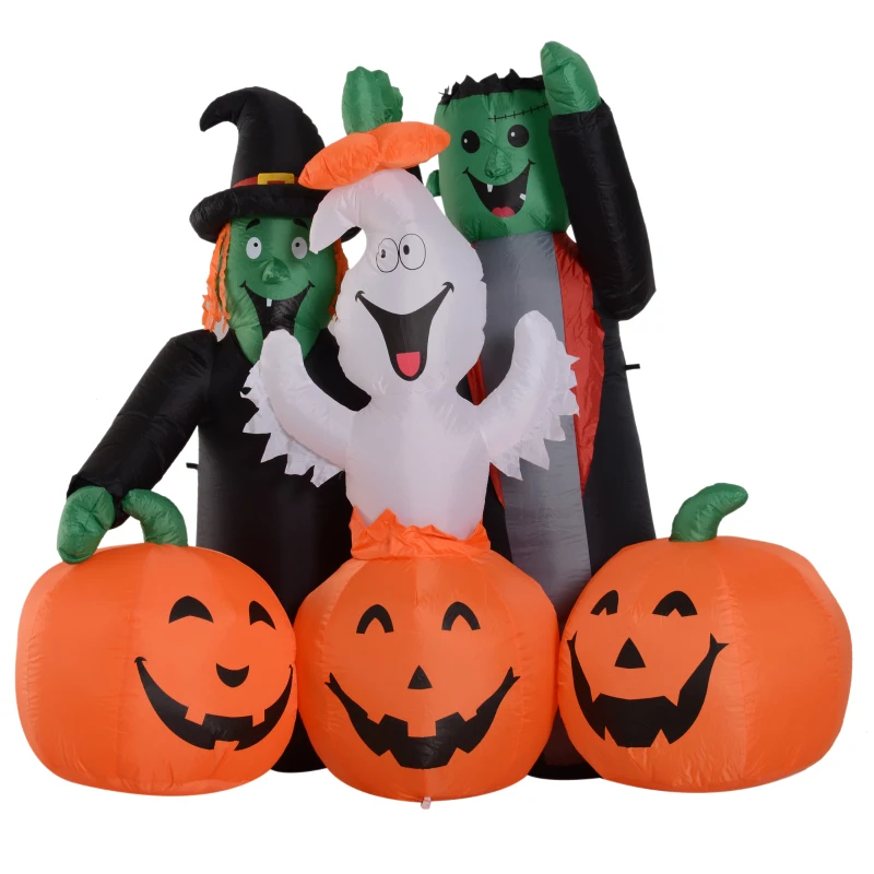 HomCom 5' LED Outdoor Halloween Inflatable Decoration - Monster Pumpkin Party