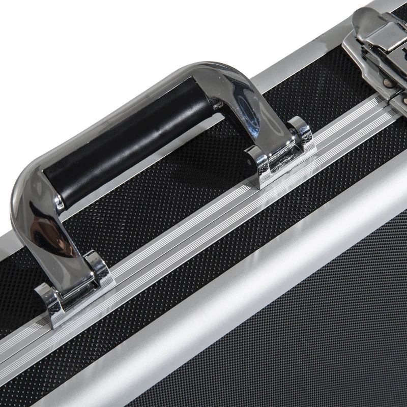 HomCom 18" Lockable Heavy Duty Pistol / Handgun Gun Safety Case - Black