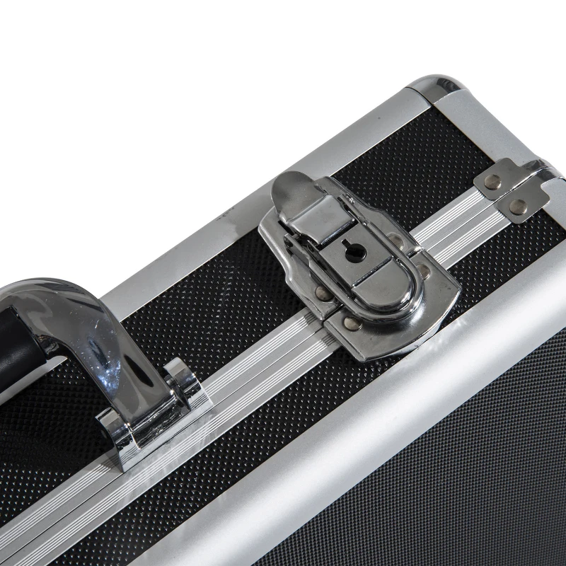 HomCom 18" Lockable Heavy Duty Pistol / Handgun Gun Safety Case - Black