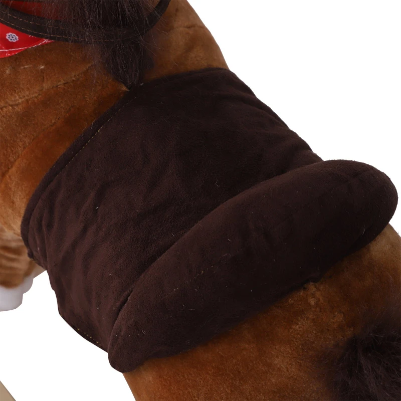 Qaba Kids Rocking Plush Horse Ride on Toy Sound Rocker w/Scarf - Brown