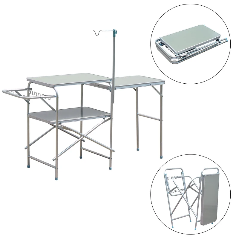 Outsunny 6' Portable Fold-Up Camp Kitchen - Silver